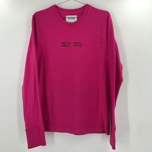 Last Heavy Crewneck Sweatshirt Pink Graphic Size XS